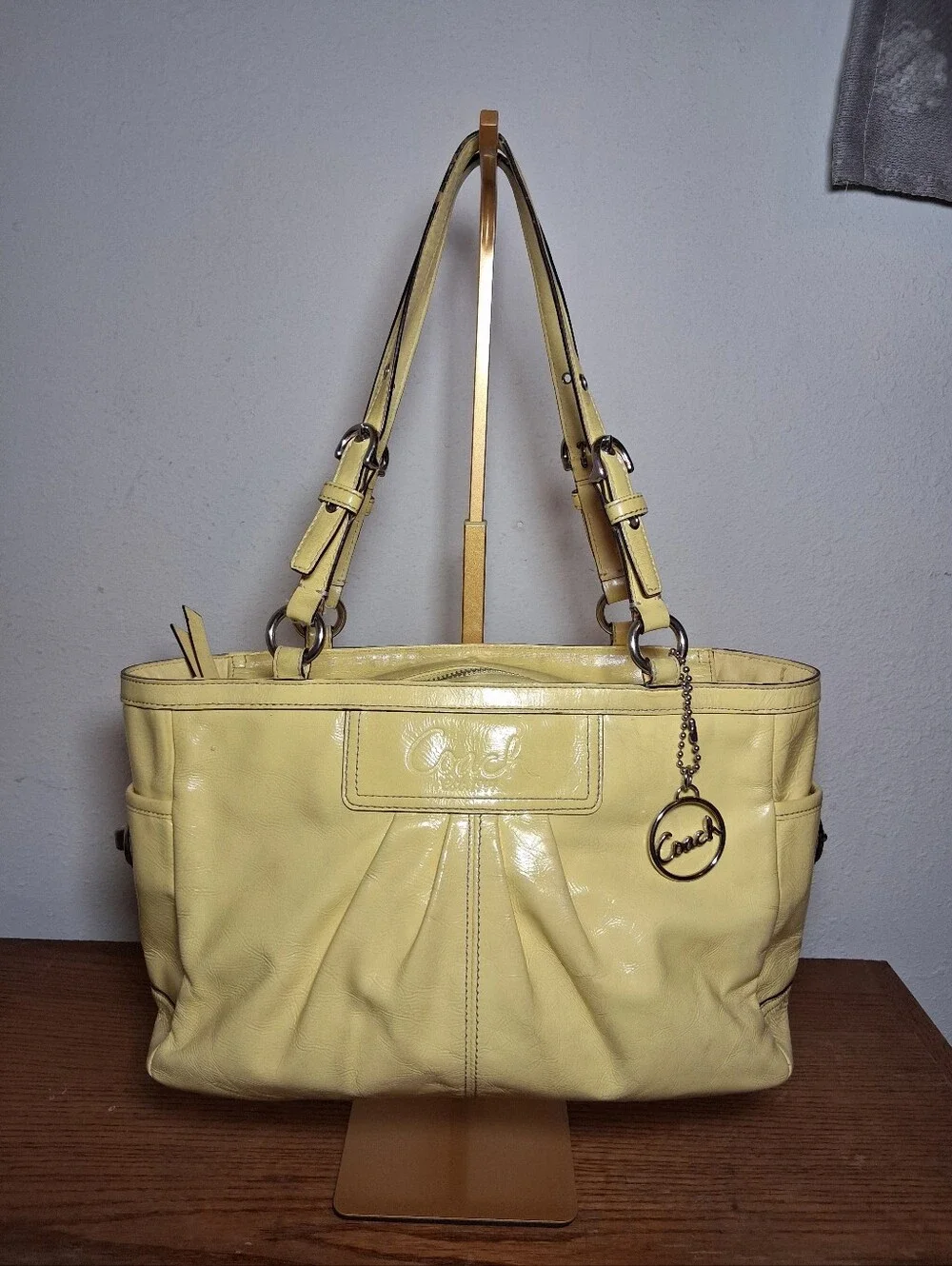 Coach Y2k Yello Patent Leather Tote